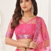 Pink Embroidered Net Lehenga Choli Stylishly Paired with Accessories.jpg