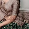 Back view of Kalamkari print silk lehenga choli displays beautiful fall and drape of this stylish...