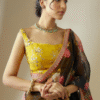 Yellow Georgette Lehenga Choli with Floral Embroidery - View 6