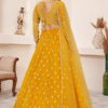 Closer Look at the Delicate Thread Embroidery Work Decorating the Lehenga Hemline of This Stunnin...