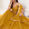 Yellow Thread Embroidered Lehenga Choli for Haldi Function - Ethnic Race - View 4