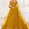 Yellow Thread Embroidered Lehenga Choli for Haldi Function - Ethnic Race - View 3