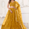 Yellow Thread Embroidered Lehenga Choli for Haldi Function - Ethnic Race - View 2